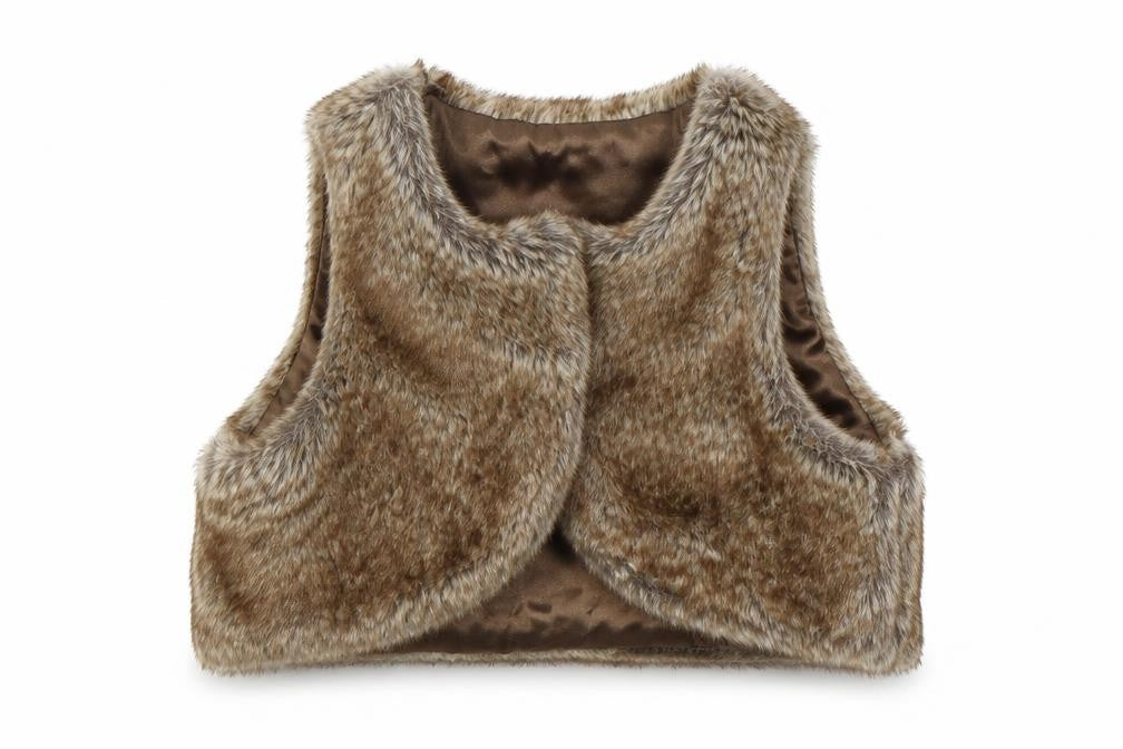 Matalan Girls Brown   Gilet Coat Size 9-12 Months