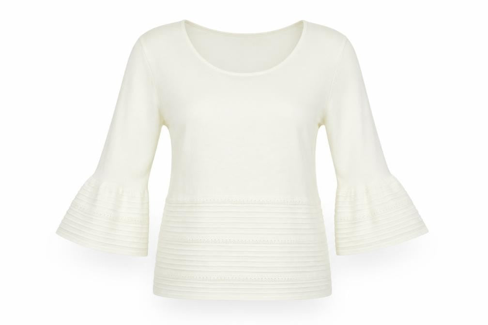 Front view of Soon women’s white basic blouse, size UK 12