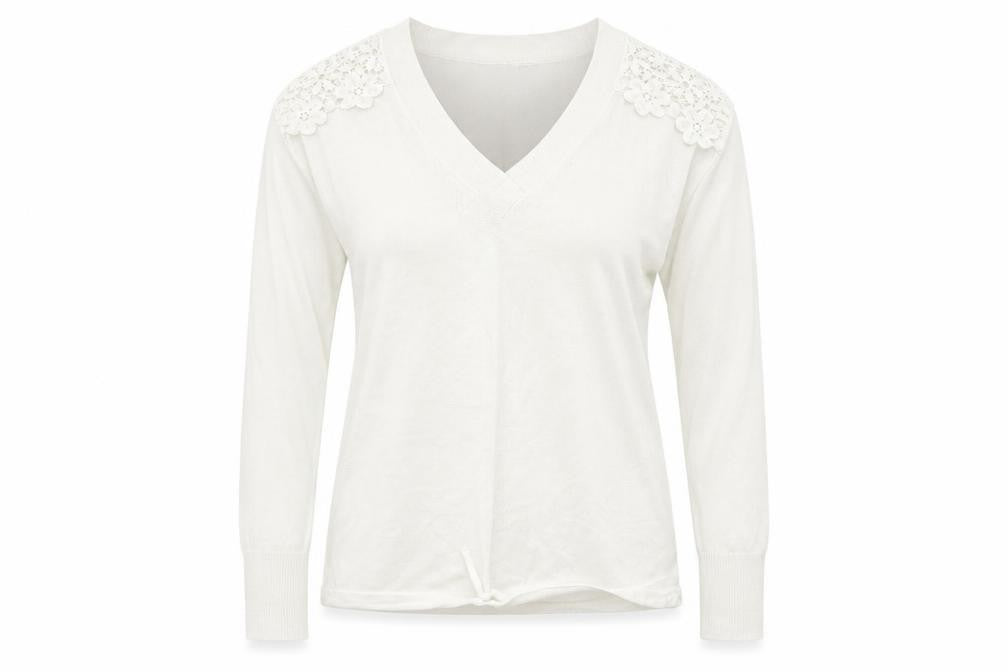 Front view of Marks & Spencer women’s white jumper, size S