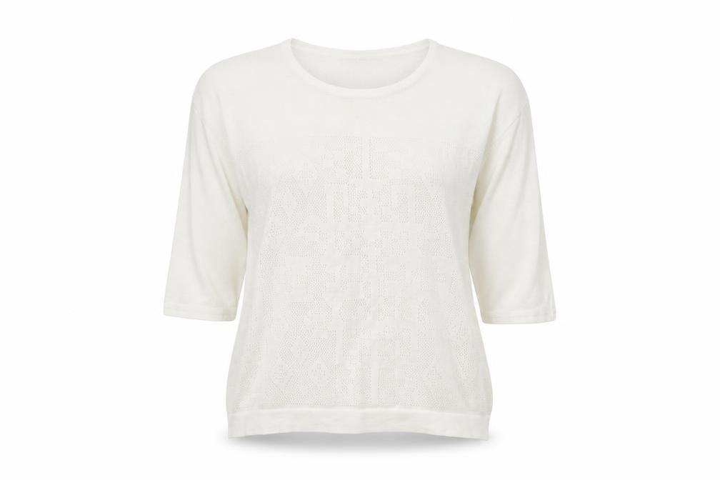Front view of La Redoute women’s white jumper, size UK 10