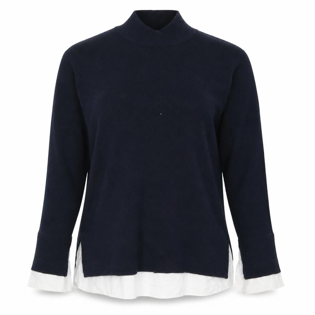 Front view of Next women’s blue knit jumper, size UK 12