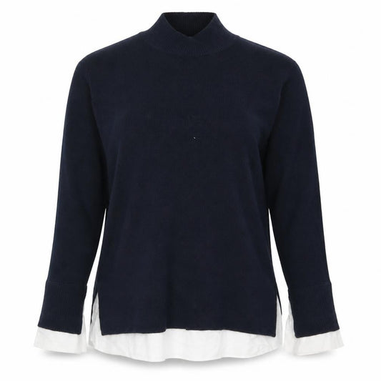 Front view of Next women’s blue knit jumper, size UK 12