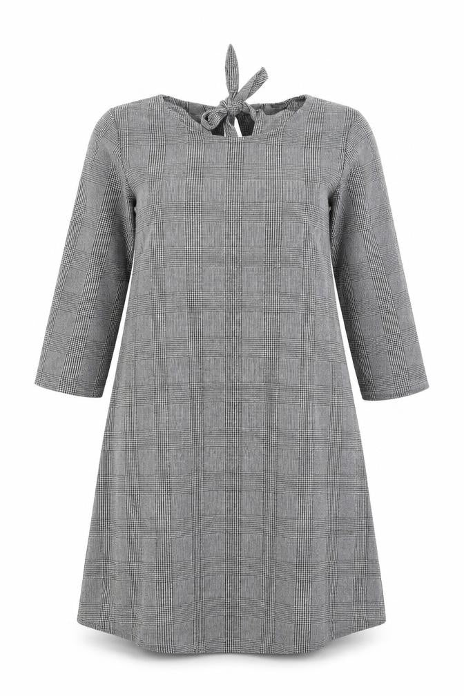 Front view of George women’s grey check a-line, size UK 14