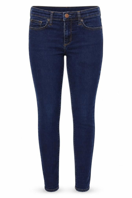 Front view of Gap women’s blue denim skinny jeans, size UK 26, in, 25-inch leg