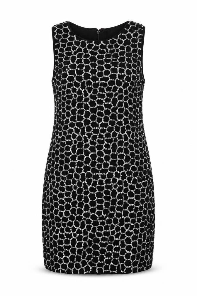 Front view of H&M women’s black geometric mini, size XS
