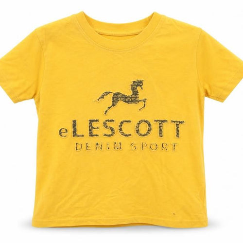 Pir Pir Boys Yellow   Basic T-Shirt Size 7-8 Years  - eLescott Denim Sport