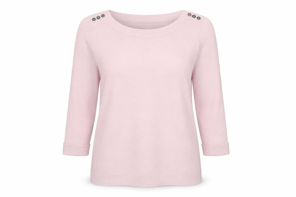 Front view of Marks & Spencer Woman women’s pink knit jumper, size UK 14