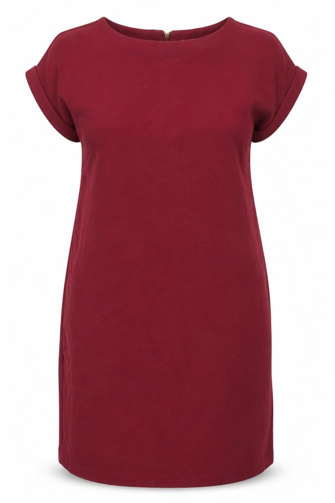 Front view of Papaya women’s red a-line, size UK 14