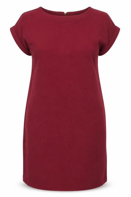 Front view of Papaya women’s red a-line, size UK 14