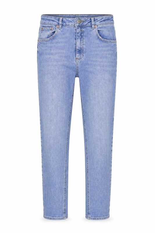 Front view of ASOS women’s blue denim skinny jeans, size UK 26, in, 32-inch leg