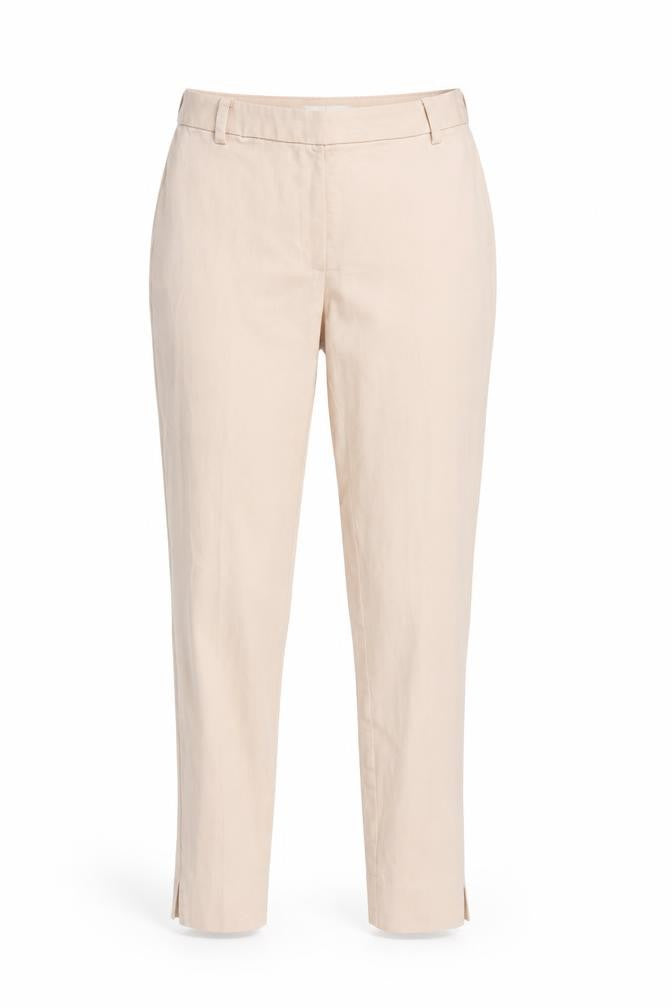 Front view of H&M women’s pink trousers, size UK 8, 27-inch leg