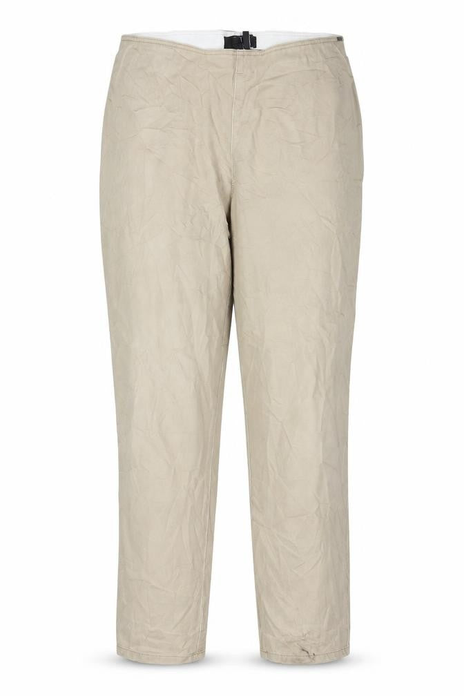 Front view of FDJ women’s beige trousers, size UK 16, 31-inch leg