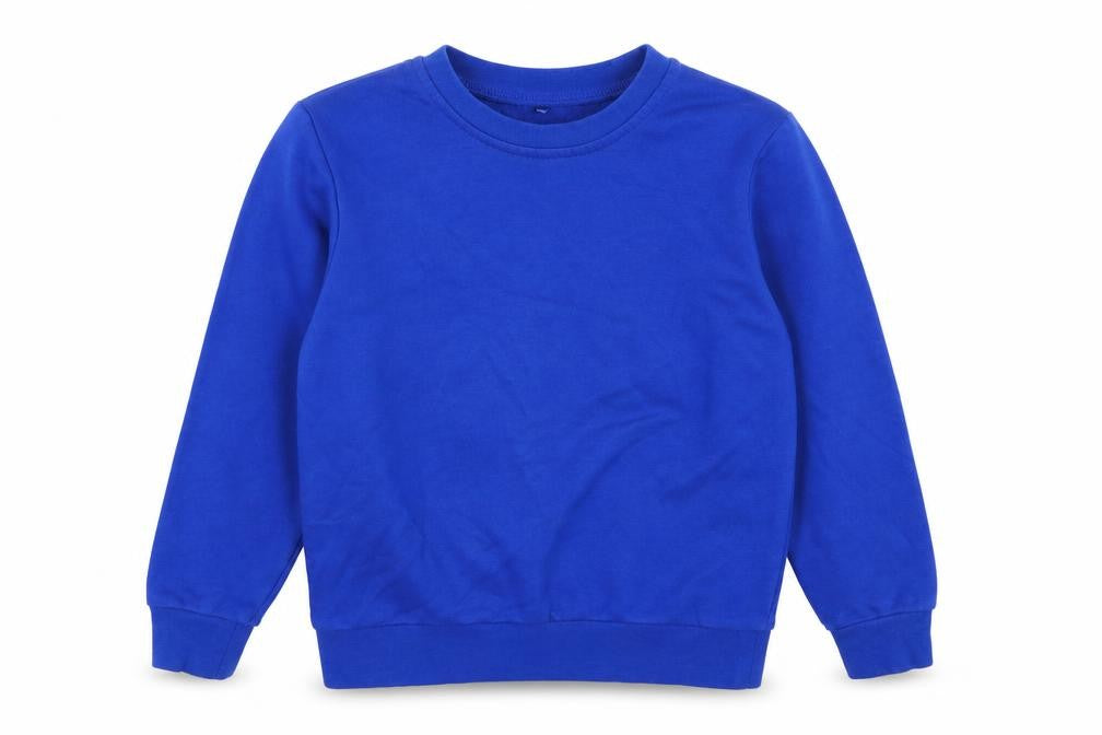 Front view of Asda George boys’ blue jumper, size 5-6, years