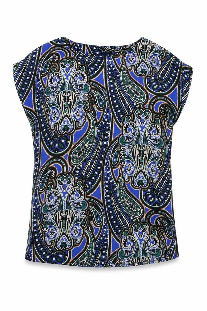 Front view of Next women’s multicoloured geometric basic blouse, size UK 8
