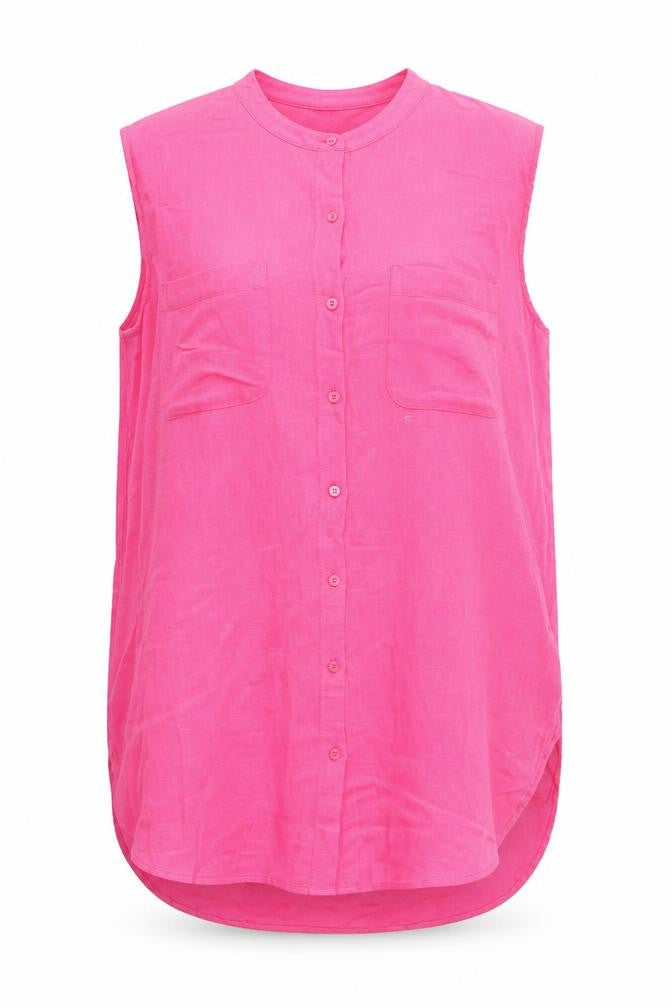 Front view of Marks & Spencer women’s pink fit & flare, size UK 14