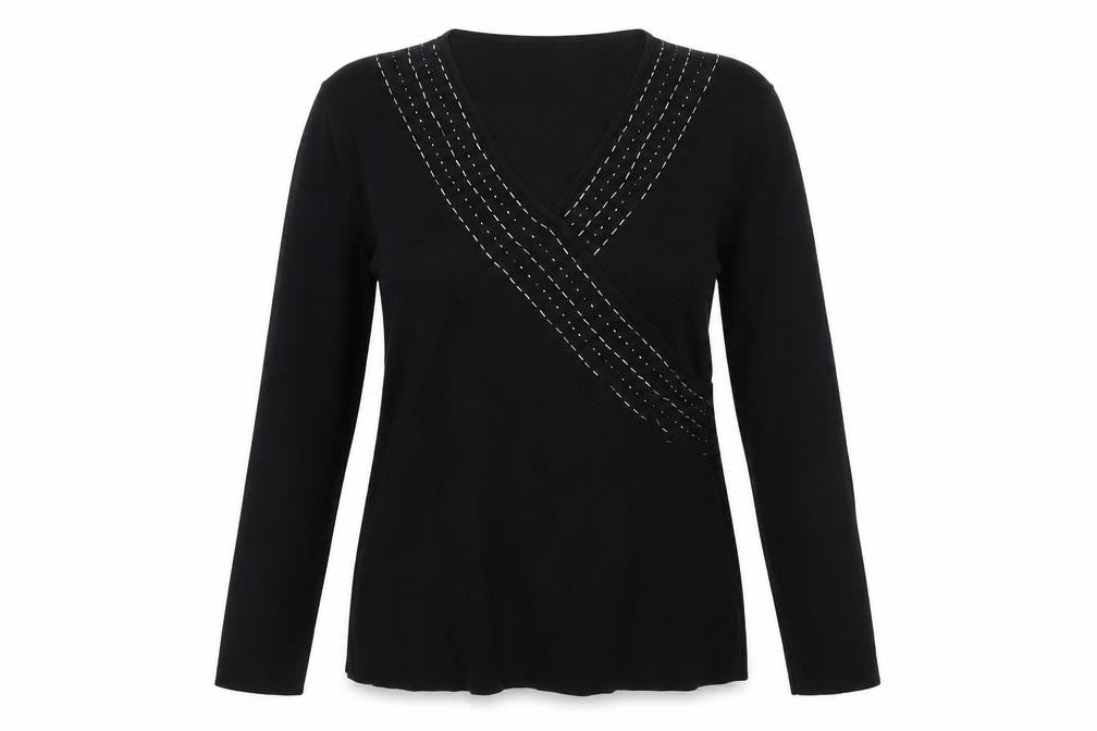 Front view of Reflections women’s black jumper, size L