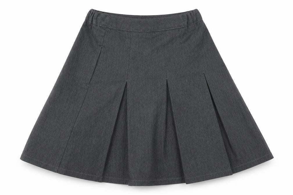 Front view of Marks & Spencer girls’ grey flare skirt, size 9, years