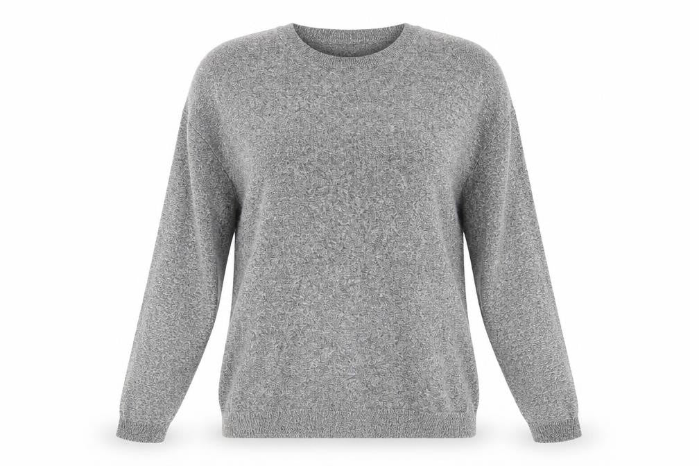 Front view of Preworn women’s grey jumper, size M