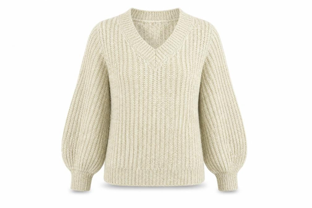 Front view of Preworn women’s gold jumper, size UK 10