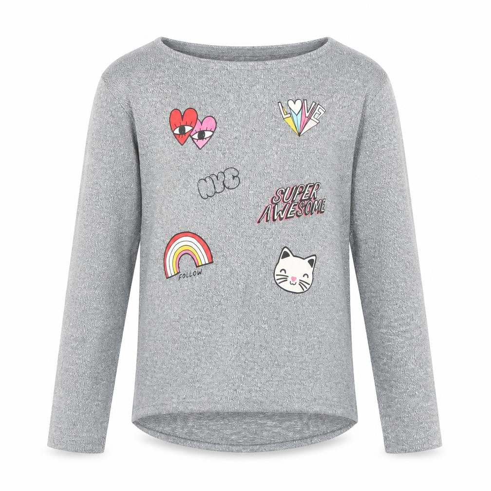 Front view of H&M girls’ grey jumper, size 11-12, years