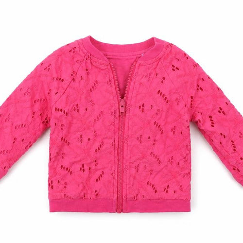 TU Girls Pink Colourblock  Full Zip Jumper Size 3-6 Months