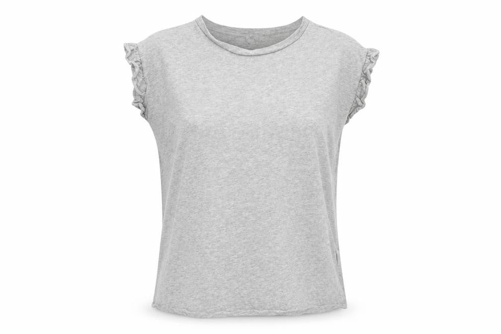Front view of River Island women’s grey basic t-shirt, size UK 8