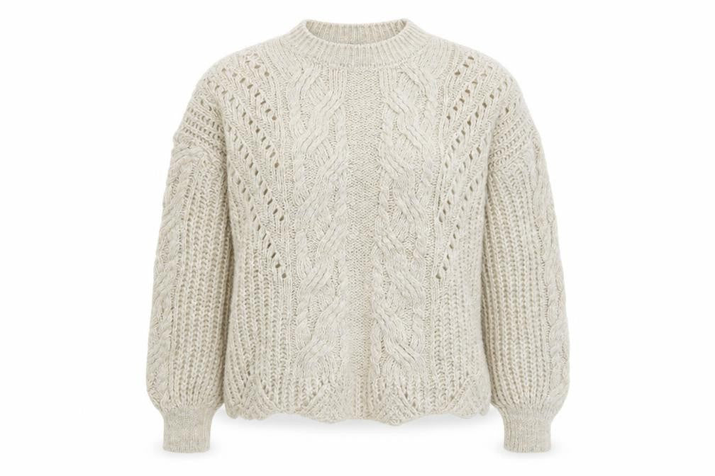 Front view of Primark women’s beige jumper, size UK 10