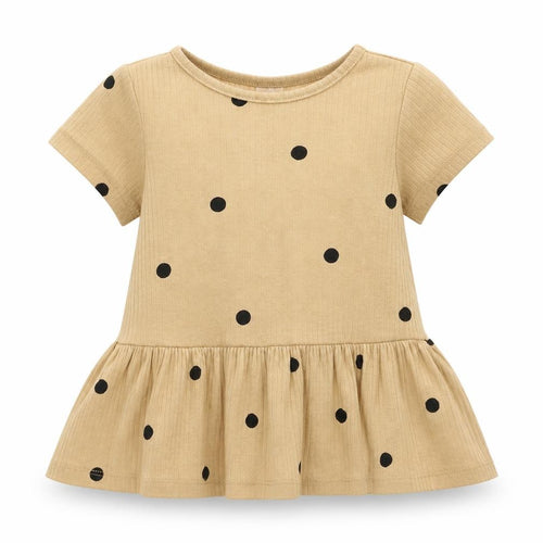 H&M Girls Beige Spotted  Fit & Flare  Size 9-12 Months