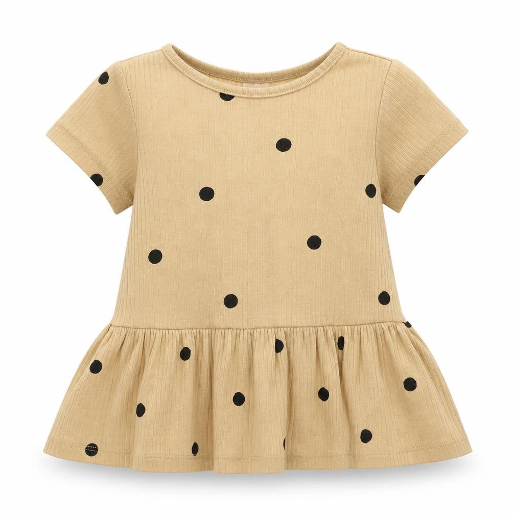 H&M Girls Beige Spotted  Fit & Flare  Size 9-12 Months