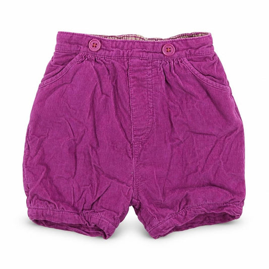Front view of Marks & Spencer Baby Purple Corduroy Cropped Trousers, size 12-18, Months