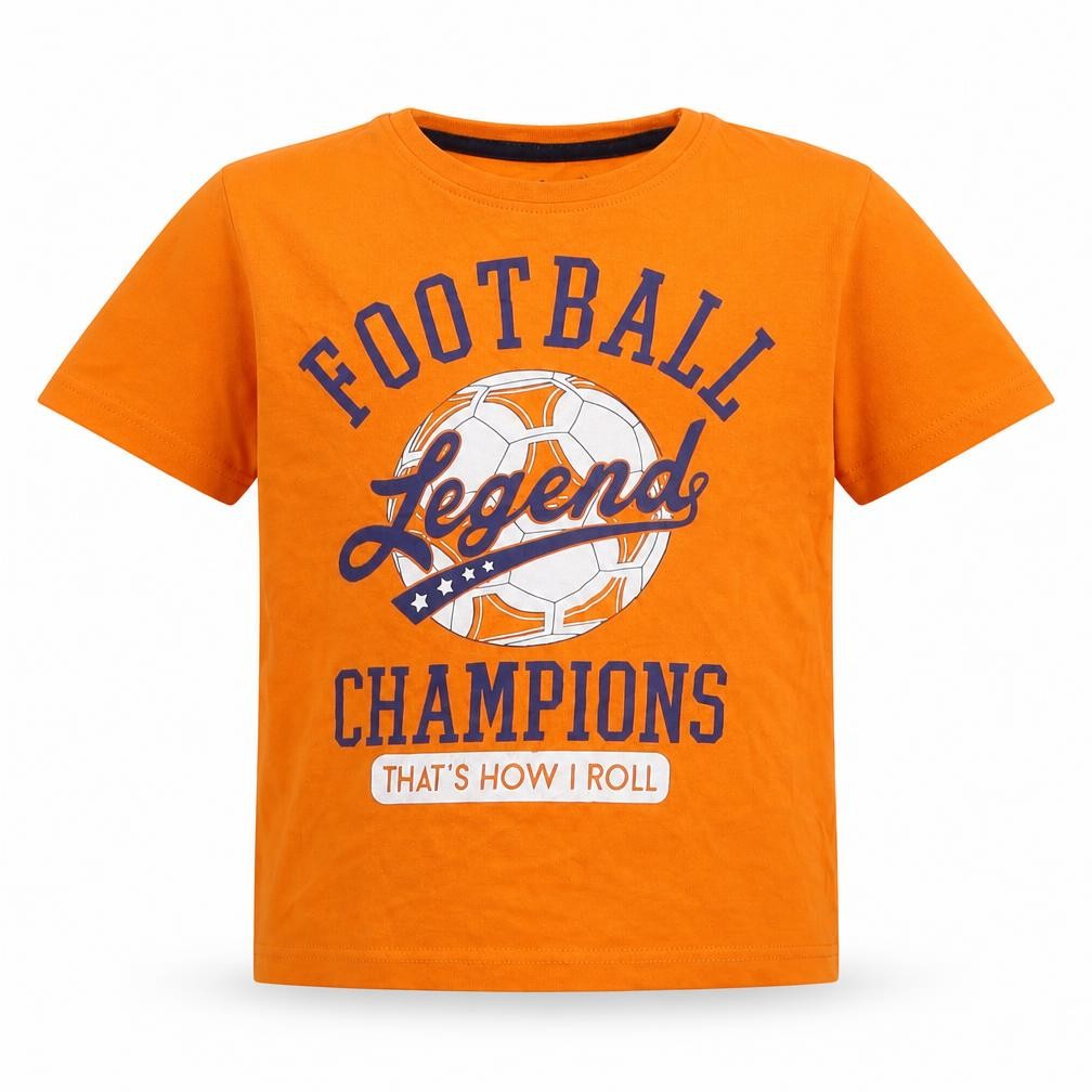 Front view of Rebel boys’ orange basic t-shirt, size 4-5, years
