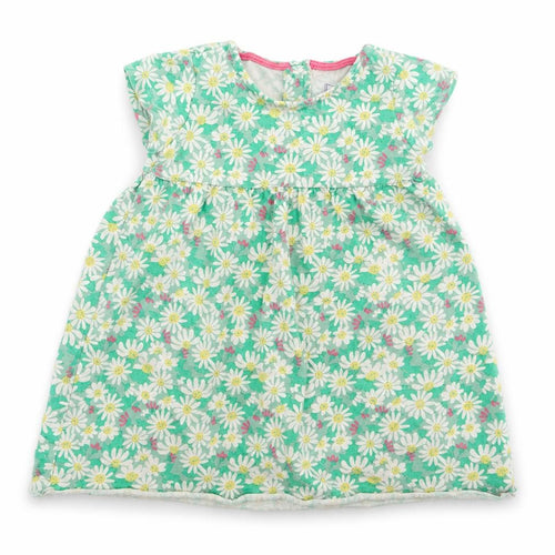 F&F Girls Green Floral  T-Shirt Dress  Size 12-18 Months