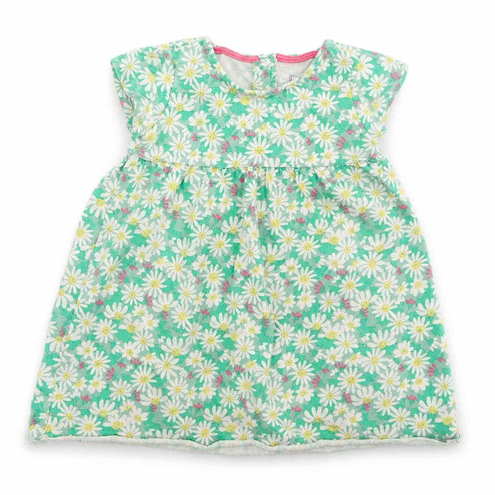 F&F Girls Green Floral  T-Shirt Dress  Size 12-18 Months