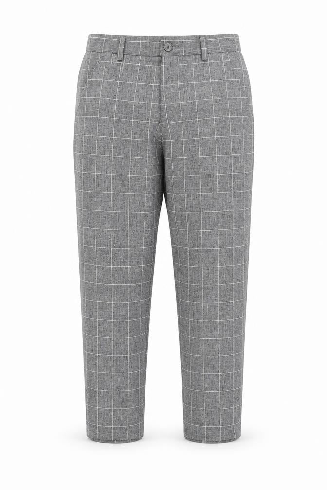 Boohoo man Mens Grey Check  Trousers  Size 28 in L26 in
