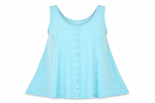 Front view of New Look women’s blue basic blouse, size UK 12