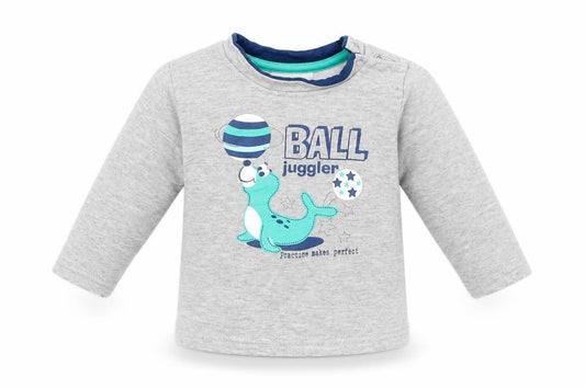 Front view of Ergee Baby Grey jumper, size 6-9, Months - Seal