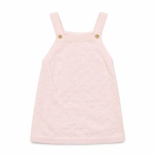 Front view of F&F girls’ pink polka dot tank dress, size 9-12, months