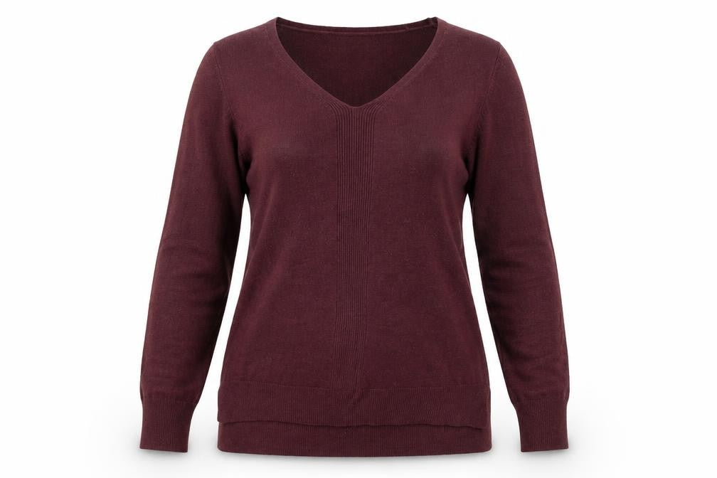 Front view of Primark women’s purple striped jumper, size S