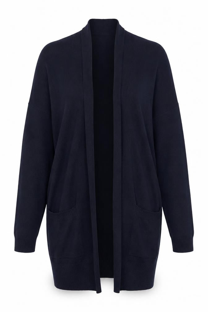 Front view of Atmosphere women’s blue cardigan jumper, size UK 10