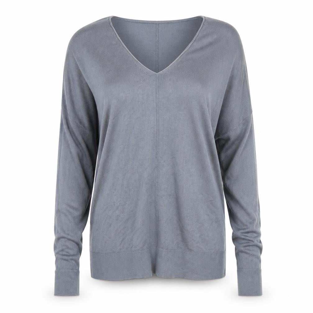 Front view of Marks & Spencer women’s blue jumper, size XS