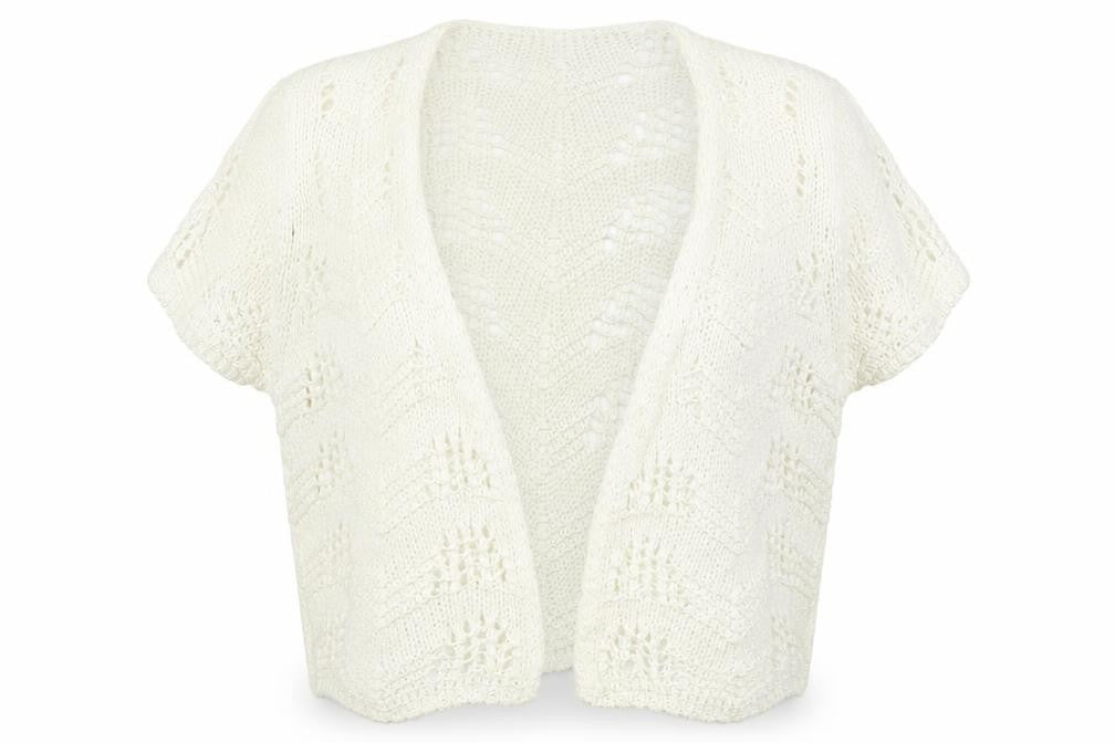 Front view of Per Una women’s beige cape jumper, size UK 14