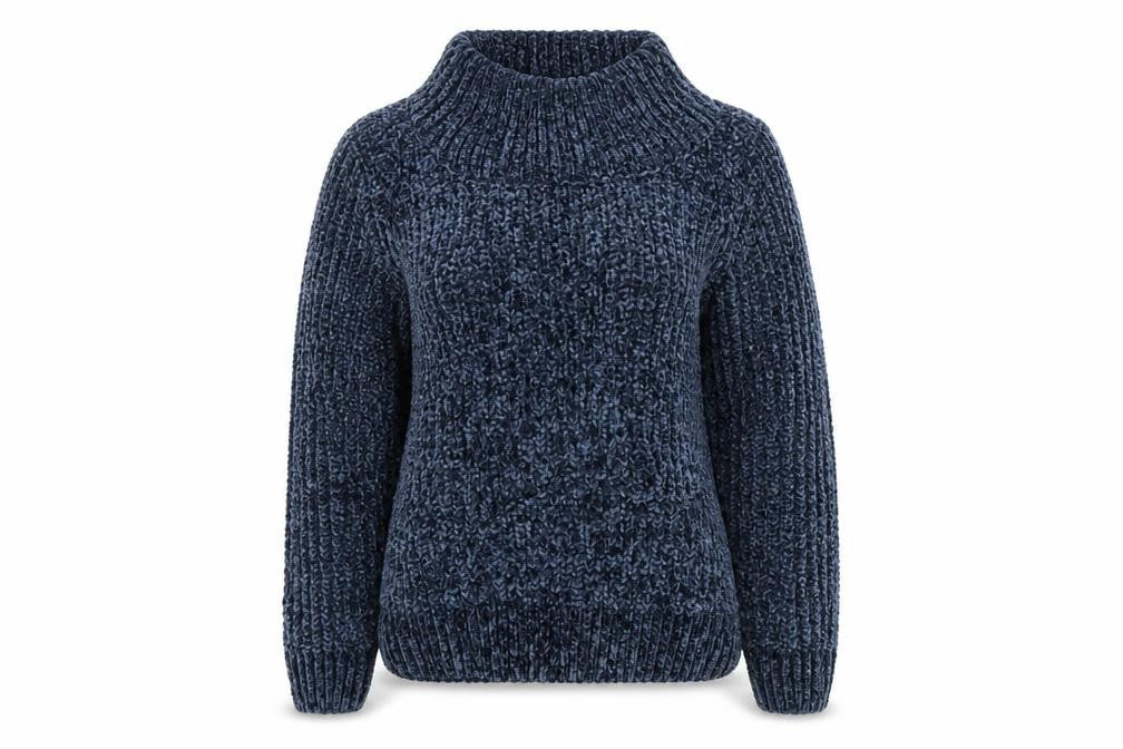 Front view of Nutmeg women’s blue jumper, size UK 8