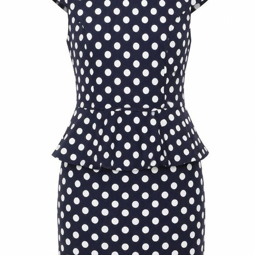 AX Paris Womens Blue Polka Dot  T-Shirt Dress  Size 8