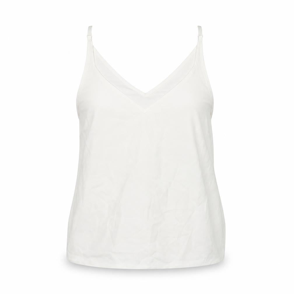 Front view of Primark women’s white cropped tank, size UK 10