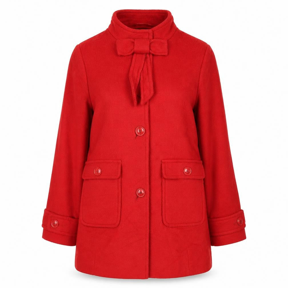 Front view of Next women’s red overcoat coat, size M