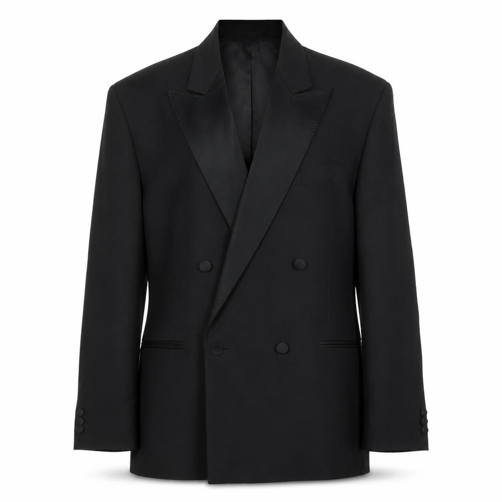 Front view of Chatsworth men’s black jacket suit jacket, size 40