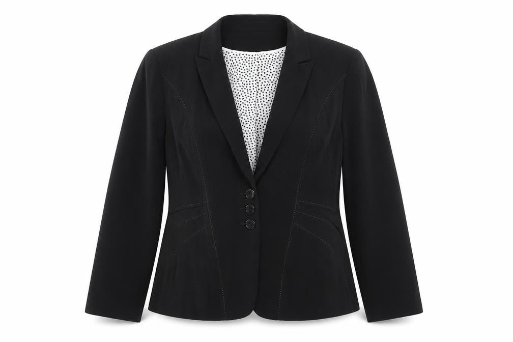 Front view of Marks & Spencer women’s black jacket blazer, size L