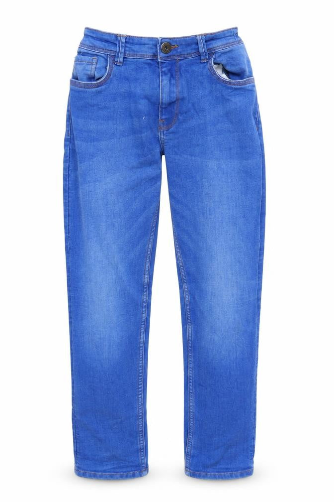 Front view of Matalan girls’ blue denim straight jeans, size 13, years