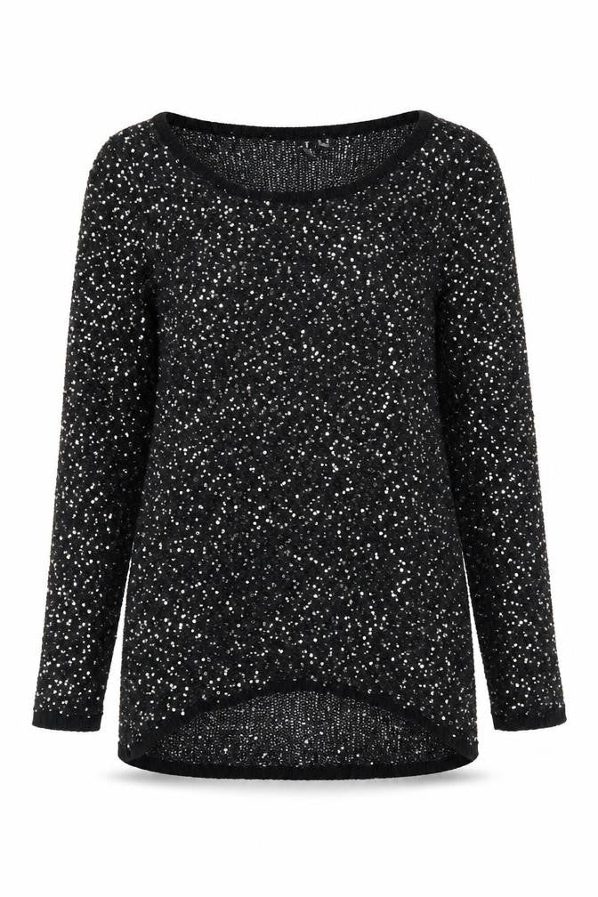 Front view of Izabel women’s black jumper, size UK 10