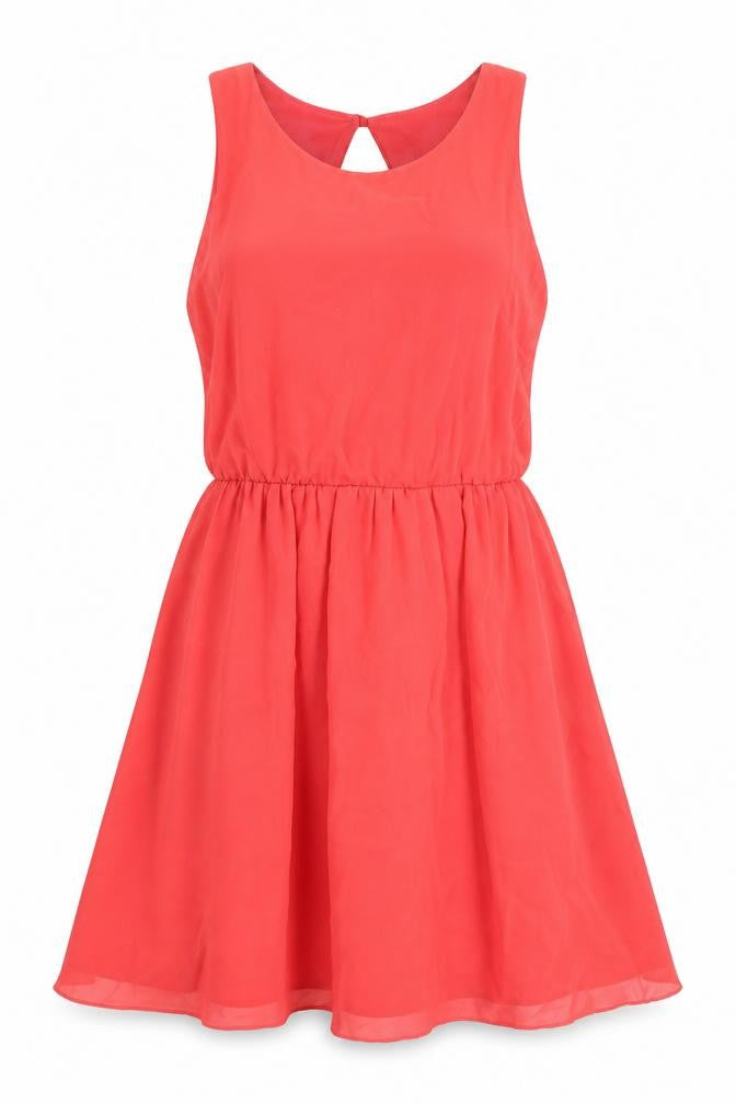Front view of Rare women’s red fit & flare, size UK 10